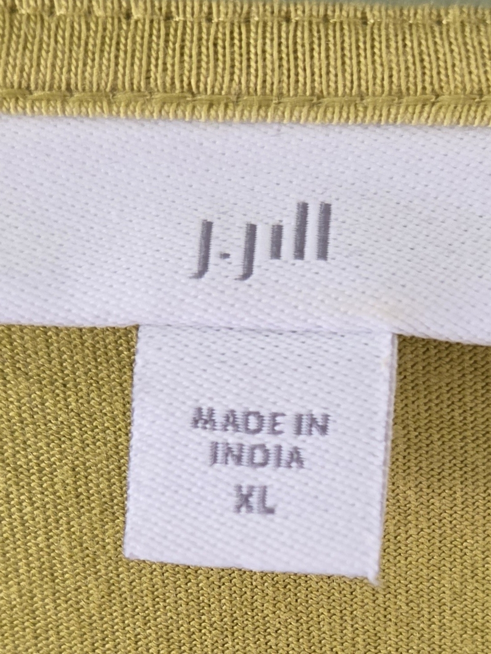 J. Jill Chartreuse Green Embroidered Tunic Top Blouse Size XL Boho Linen Knit - Picture 3 of 4